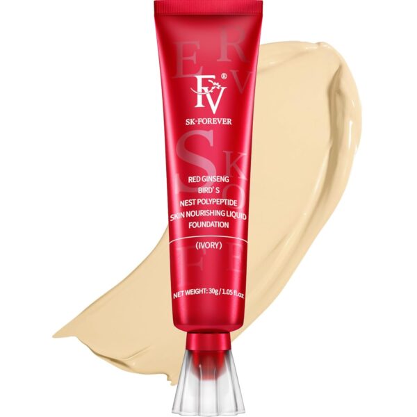 FV Waterproof Liquid Foundation with Matte Finish, Lightweight, Oil-Free, Natural Look Makeup for Combination & Oily Skin, Light to Medium Coverage, Ivory, 1 fl. oz.