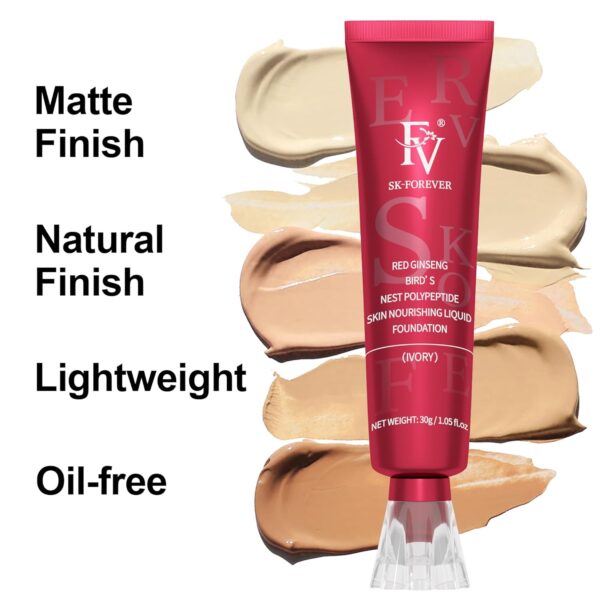 FV Waterproof Liquid Foundation with Matte Finish, Lightweight, Oil-Free, Natural Look Makeup for Combination & Oily Skin, Light to Medium Coverage, Ivory, 1 fl. oz. - Image 3