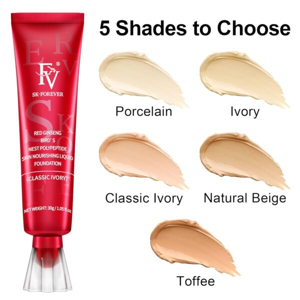 FV Waterproof Liquid Foundation with Matte Finish, Lightweight, Oil-Free, Natural Look Makeup for Combination & Oily Skin, Light to Medium Coverage, Ivory, 1 fl. oz. - Image 2