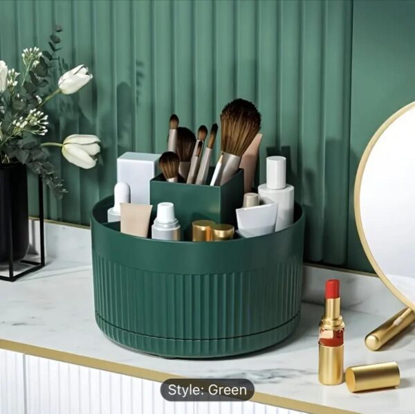 1pc Large Capacity Makeup Organizer Box, 5-Compartment Desk Storage Case