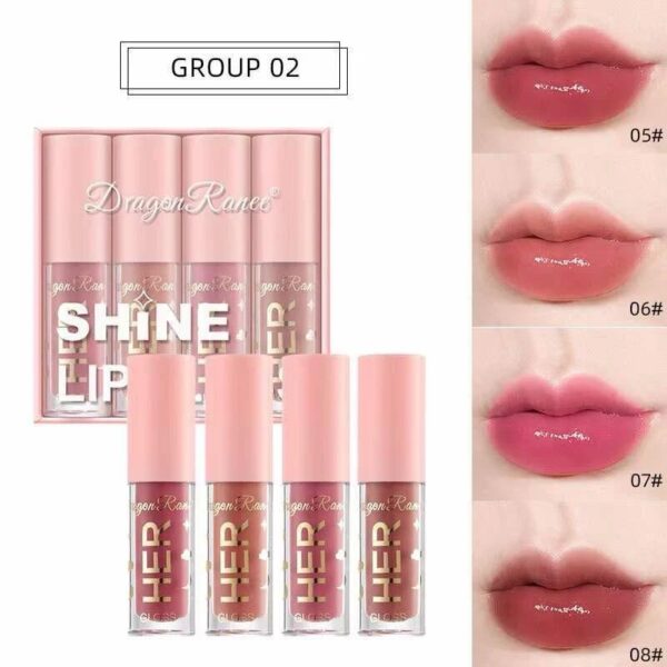4pcs Dragon Ranee Shine Lip Gloss Mirror Crystal Jelly Moisturizing Lip Gloss - Image 3