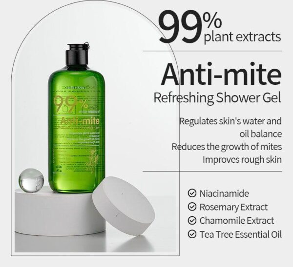 KORMESIC 99% Anti-mite Removal tea tree essential oil Refreshing Shower Gel 450ml - Image 2